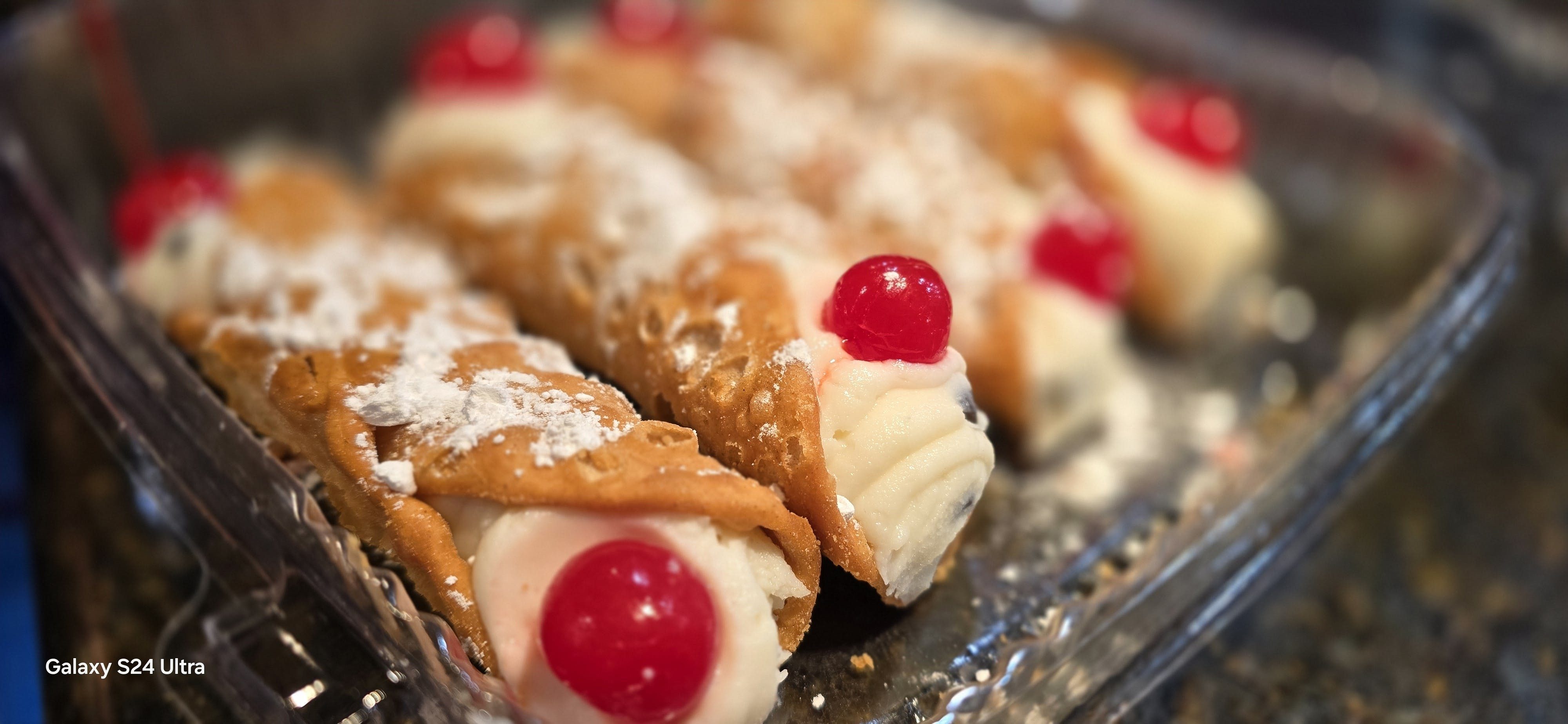 Cannoli with Cream & Cherry.