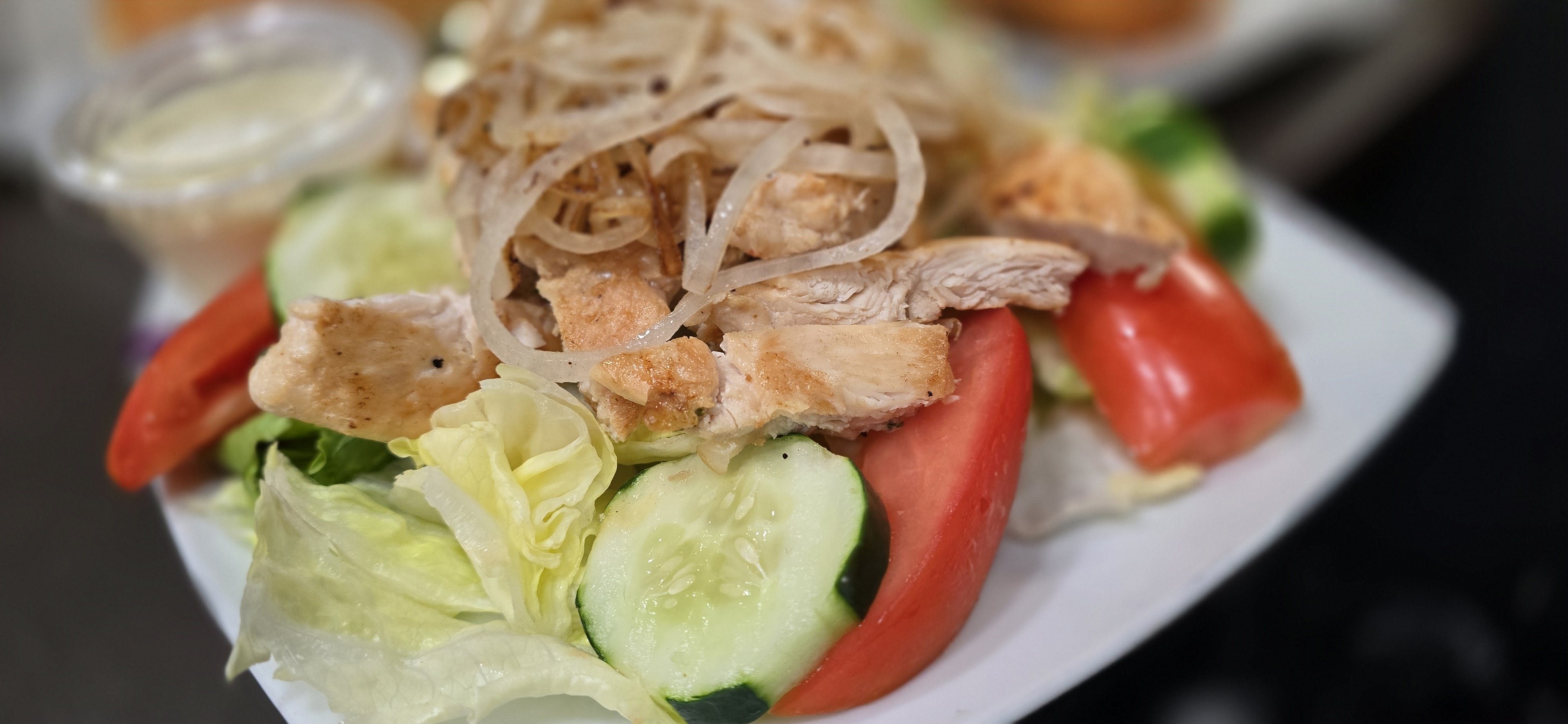 House Garden Salad with Grilled Chicken.