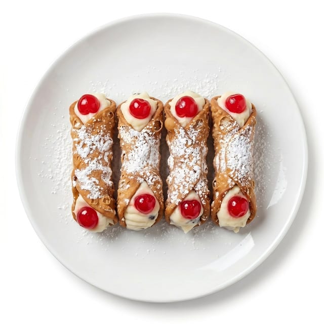 Cannoli with Cream & Cherry.